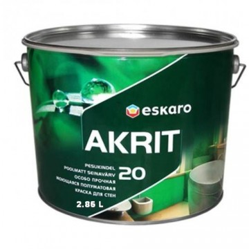Eskaro Akrit 20 краска для ванной, кухни, влажных помещений 2,85 л.