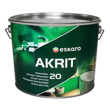 Eskaro Akrit 20 краска для ванной, кухни, влажных помещений 9,5 л.
