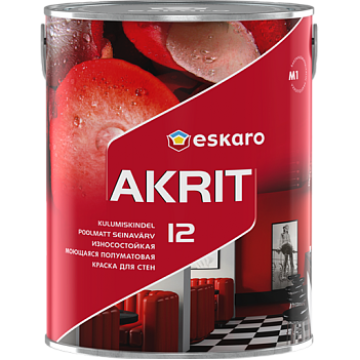Eskaro Akrit 12 краска для стен и потолков (полуматовая) 0,95 л.