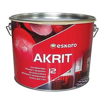 Eskaro Akrit 12 краска для стен и потолков (полуматовая) 2,85 л.